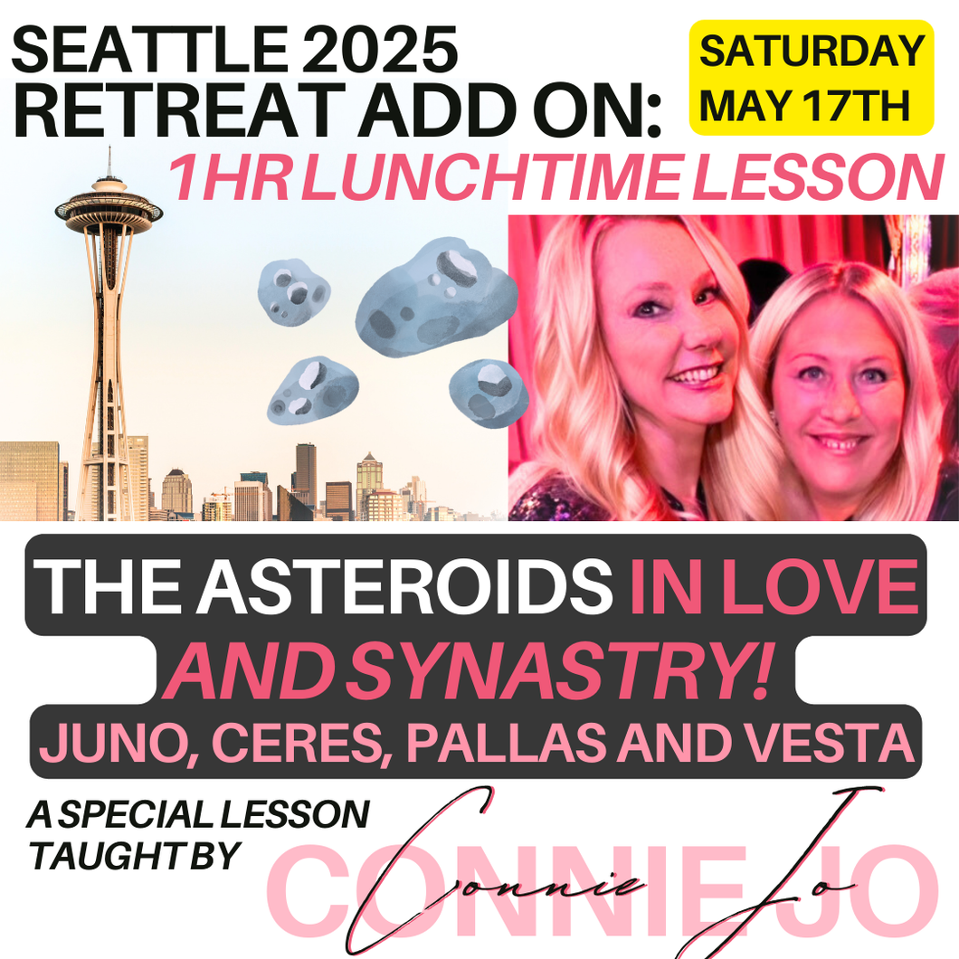 Seattle 2025 Retreat ADD ON: Connie Jo's Lunchtime Mini Lesson on Asteroids! Saturday May 17th